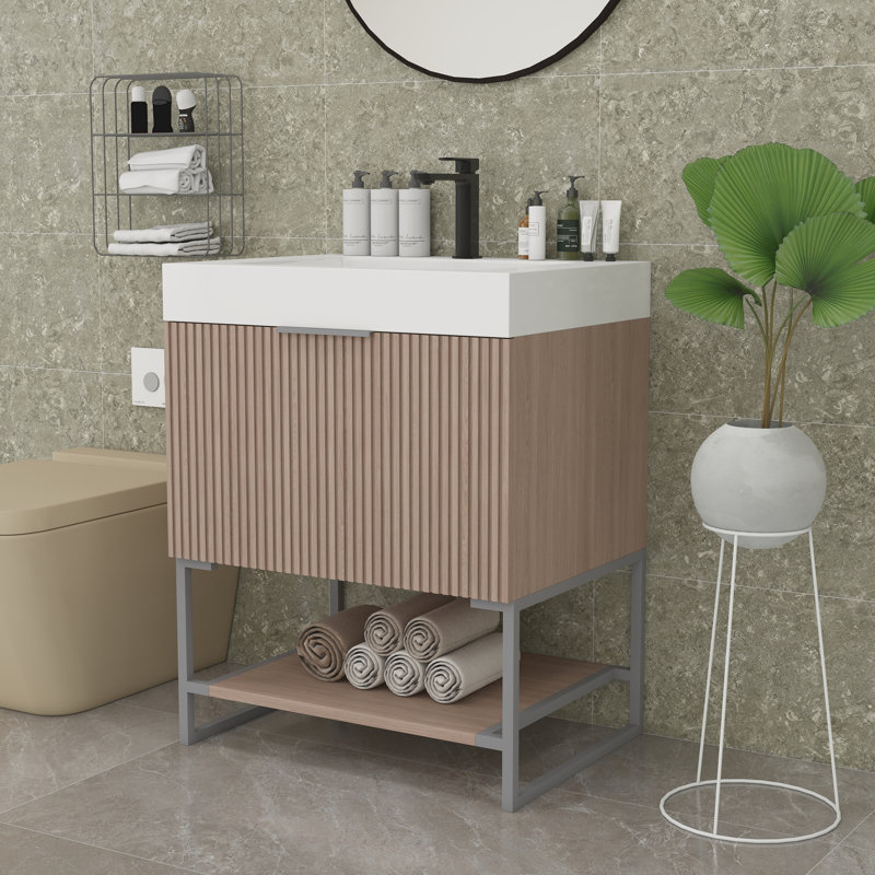 Latitude Run® 24” Bathroom Vanity with Open Partition | Wayfair